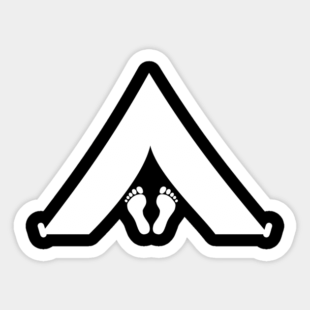 Camping tent feet Sticker by Designzz